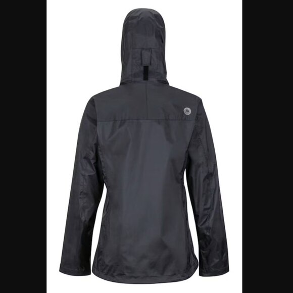Marmot Women's PreCip Eco Jacket Size S Black Waterproof Taped Seams Hood - Picture 11 of 13